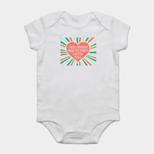 Social Worker Inspirational Heart Baby Bodysuit